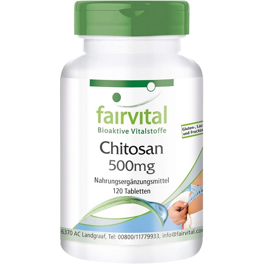 Chitosan 500mg – Vetblokker – Natuurlijke Voedingsvezels – Voedingssupplement – HOOG GEDOSEERD – 120 Tabletten